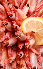 Image showing shrimp with lemon