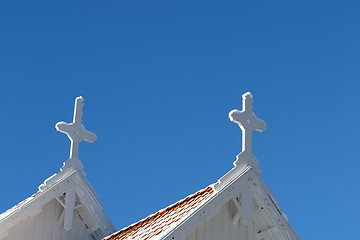 Image showing Crosses on churchroof