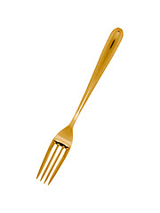 Image showing Golden fork isolated 