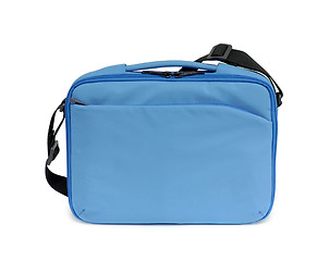 Image showing Blue textile laptop bag