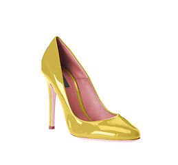 Image showing yellow women shoe isolated