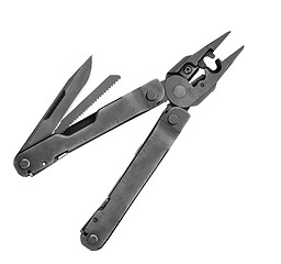 Image showing Steel pliers folding multi tool opened