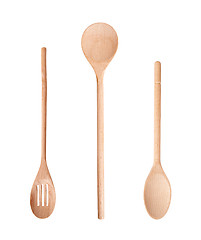 Image showing Isolated Wooden Kitchen Utensils