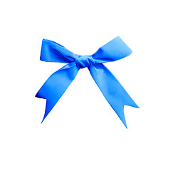 Image showing single satin blue bow 