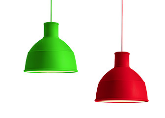 Image showing Red and Green lamp