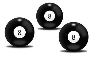 Image showing Black billiard balls number eight