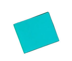 Image showing blue leather case note book