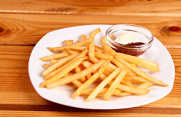 Image showing French fries with ketchup