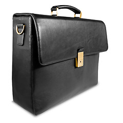 Image showing Fashionable leather briefcase