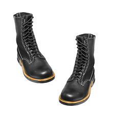 Image showing black army boots