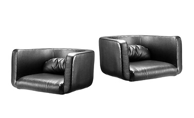 Image showing Black Leather Chairs