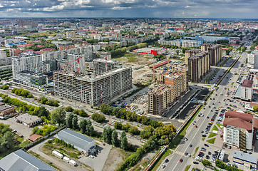 Image showing Construction site of residential house in Tyumen