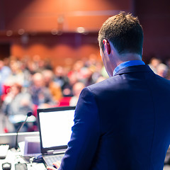 Image showing Speaker at Business Conference and Presentation.