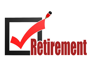Image showing Check mark with retirement word