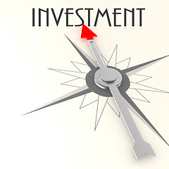 Image showing Compass with investment word