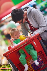 Image showing mother with baby in shopping