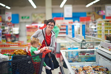 Image showing mother with baby in shopping