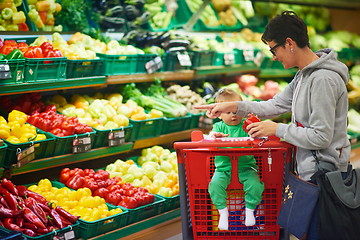 Image showing mother with baby in shopping