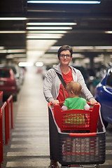 Image showing mother with baby in shopping