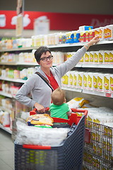 Image showing mother with baby in shopping