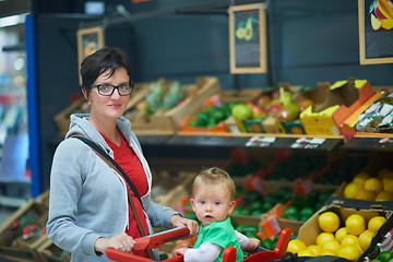 Image showing mother with baby in shopping