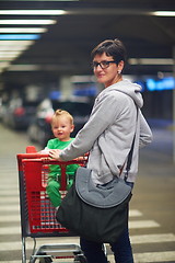 Image showing mother with baby in shopping