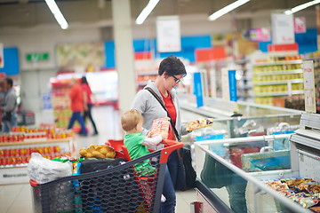 Image showing mother with baby in shopping