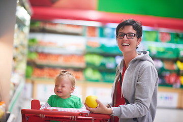 Image showing mother with baby in shopping