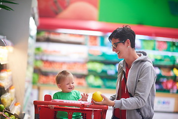 Image showing mother with baby in shopping