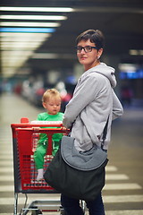 Image showing mother with baby in shopping