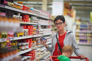 Image showing mother with baby in shopping