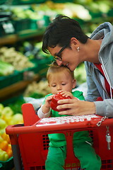 Image showing mother with baby in shopping