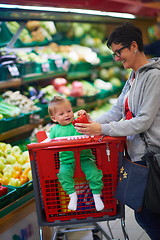 Image showing mother with baby in shopping