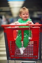 Image showing baby in shopping cart