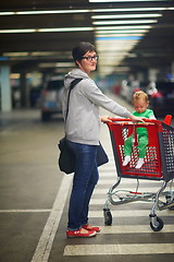 Image showing mother with baby in shopping