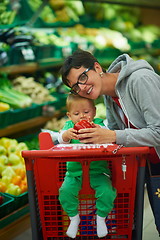 Image showing mother with baby in shopping