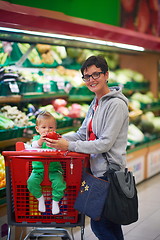 Image showing mother with baby in shopping