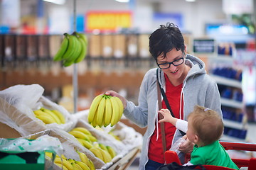 Image showing mother with baby in shopping