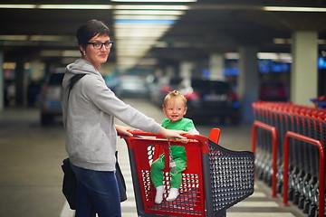 Image showing mother with baby in shopping