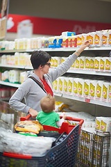 Image showing mother with baby in shopping