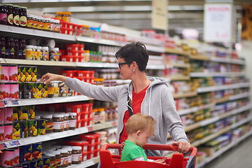 Image showing mother with baby in shopping