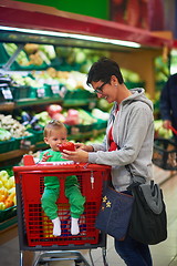 Image showing mother with baby in shopping