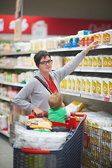 Image showing mother with baby in shopping