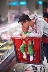 Image showing mother with baby in shopping