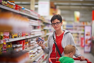 Image showing mother with baby in shopping