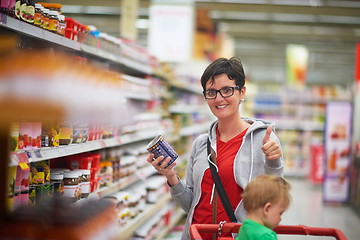 Image showing mother with baby in shopping