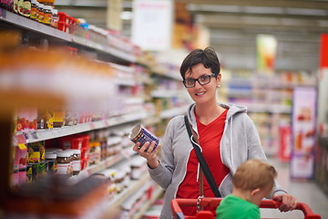 Image showing mother with baby in shopping