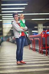 Image showing mother with baby in shopping