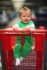 Image showing baby in shopping cart