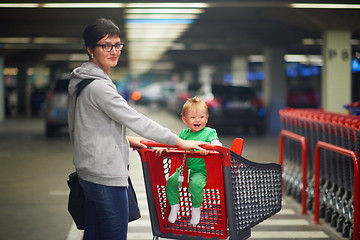 Image showing mother with baby in shopping